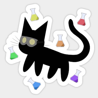 Scientist Cat Sticker